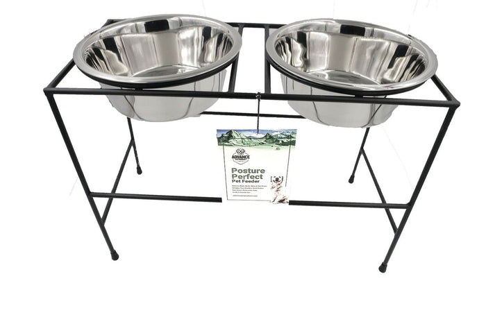 Posture Perfect Elevated Pet Feeder – Raised Double Diner with Stand, Stainless Bowls, Reduces Neck & Joint Strain