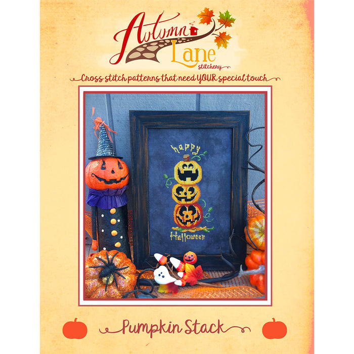 Pumpkin Stack Cross Stitch Pattern-Stitched Modern