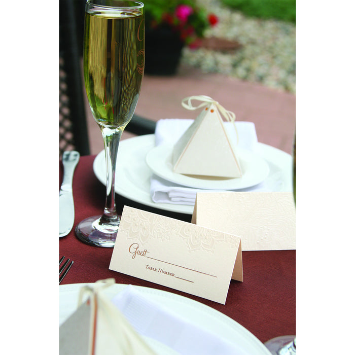 Pyramid Floral Lace Favor Box Table Setting Idea