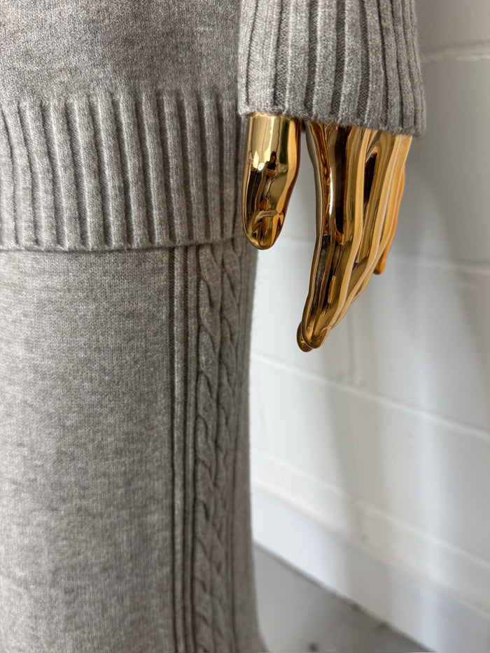 Roll Neck Cable Knit Pocket Trouser Co-Ord (4 Colours)