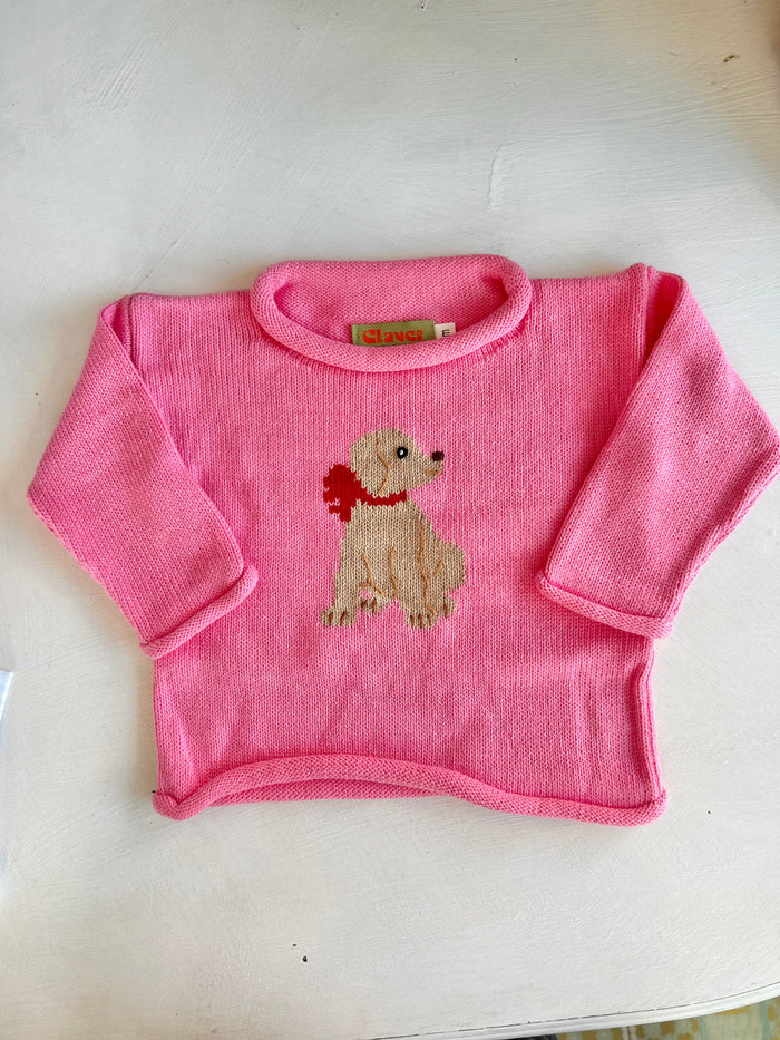 Roll Neck Sweater - Lab with Bow