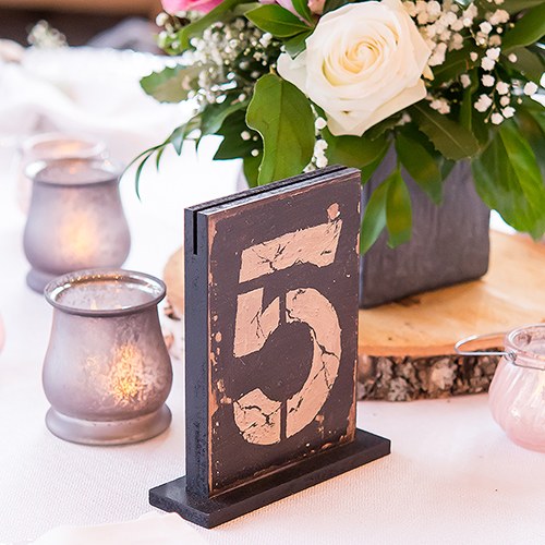 Rustic Self Standing Table Number Holder