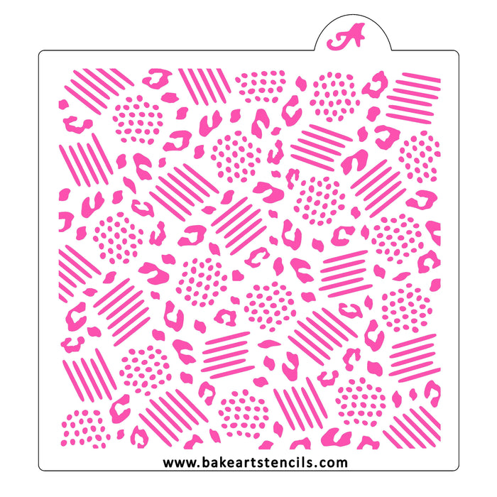Safari Abstract Pattern Cookie Stencil, all on 1 stencil