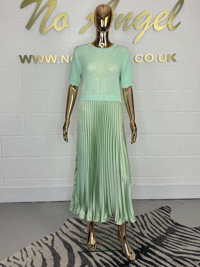 Short Sleeve Pleated Jumper Dress (3 Colours)