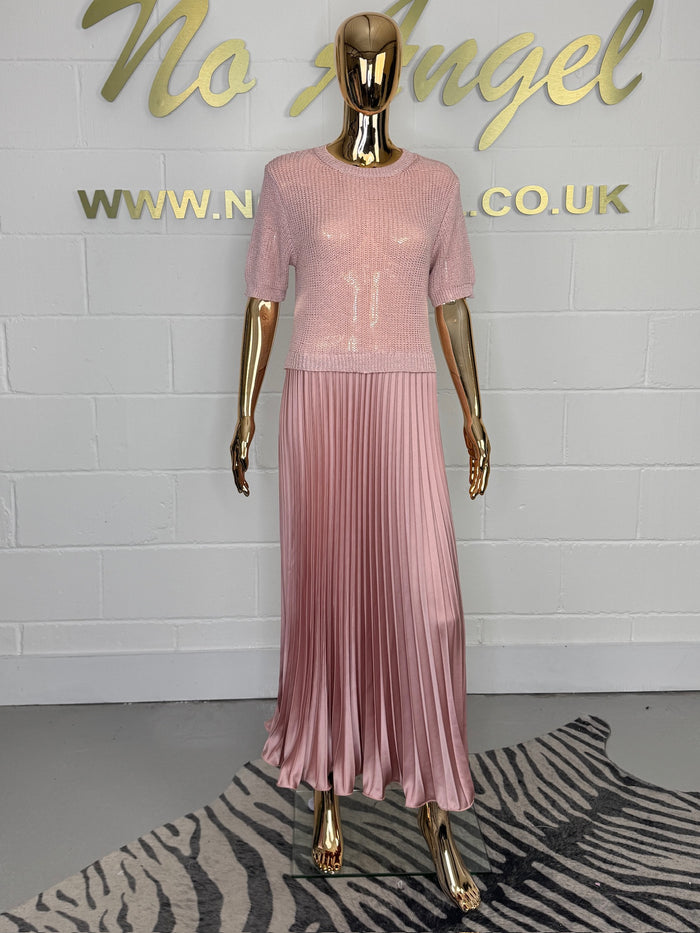 Short Sleeve Pleated Jumper Dress (3 Colours)