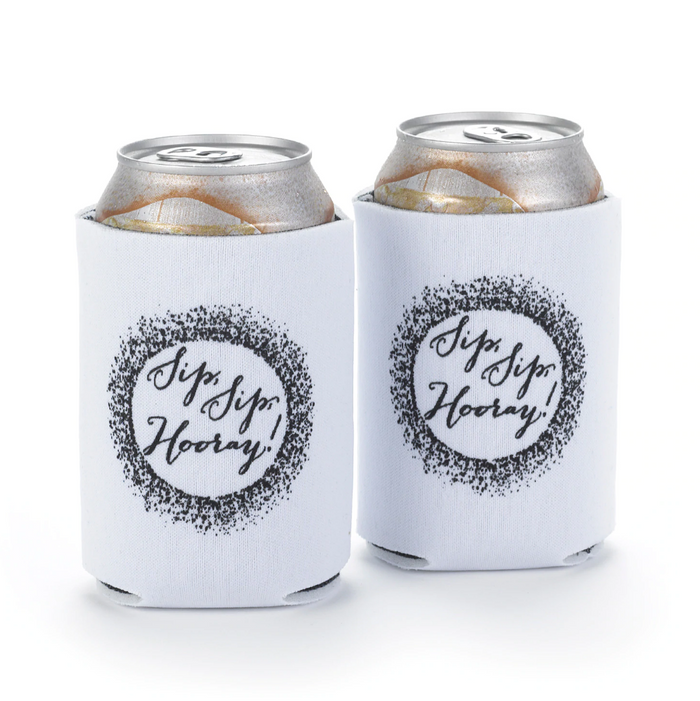 Sip, Sip, Hooray! - Can Coolers Koozies (Pack of 2)
