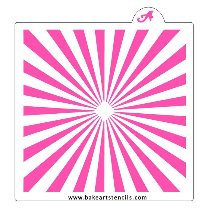 Skinny Sunburst Cookie Stencil bakeartstencil