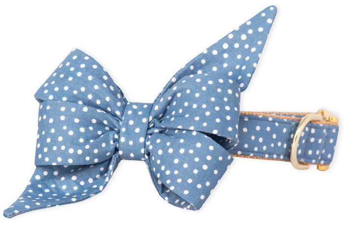 Sky Spots Belle Bow Dog Collar - Crew LaLa