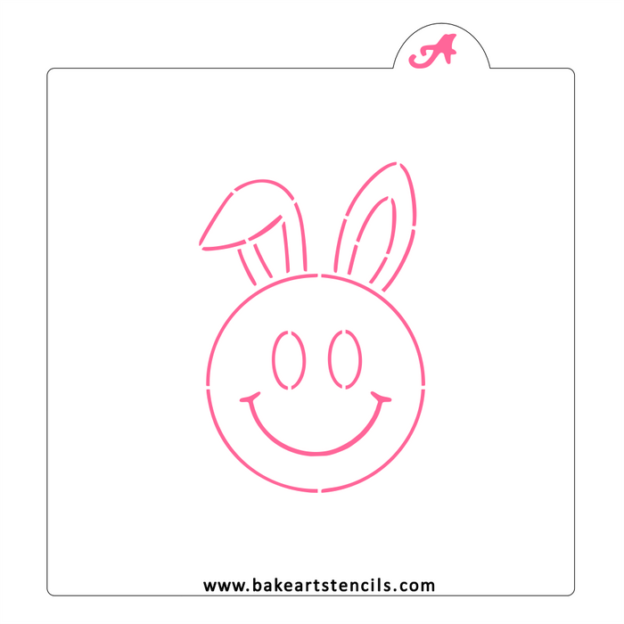 Smiley Bunny PYO Cookie Stencil: Easter Baking bakeartstencil