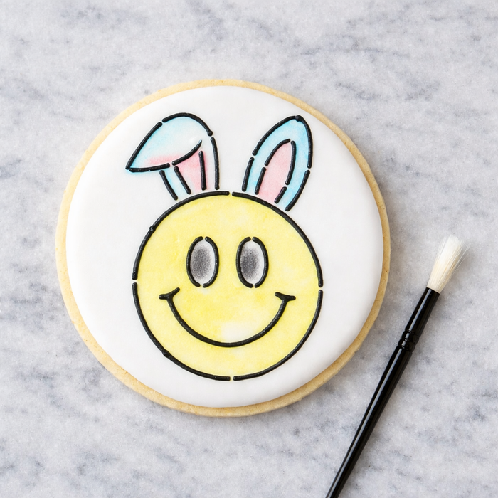 Smiley Bunny PYO Cookie Stencil: Easter Baking bakeartstencil