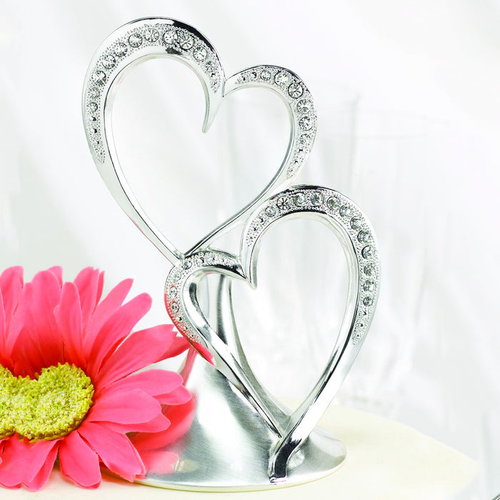 Sparkling Rhinestone Heart Wedding Cake Top