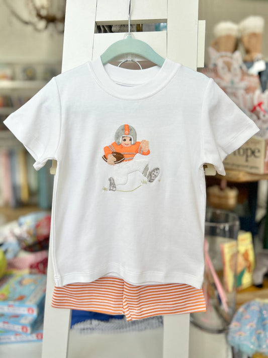 Squiggles - Short + Tee Set - Orange and White Kicker
