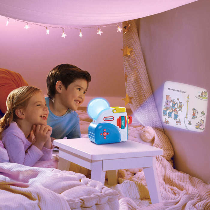 kids watching Busytown Story on the wall