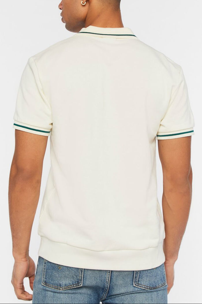 Striped-Trim Polo Shirt