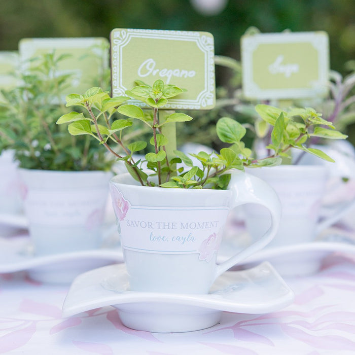 Swish Cup and Saucer Wedding Favor Set (Set of 4)