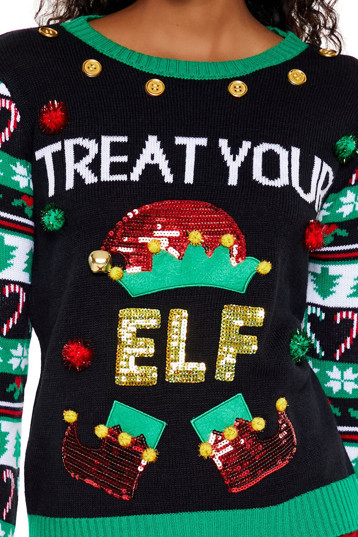 Treat Your Elf Christmas Sweater