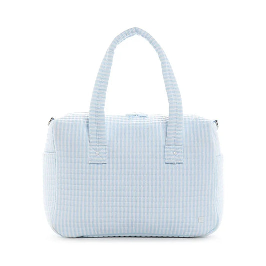 TRVL - Quilted Stroller Bag - Blue Pimlico Stripe