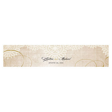 Mocha Brown Vintage Lace Water Bottle Label