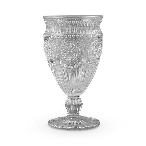 Vintage Pressed Glass Wedding Party Goblet - Pink, Blue, Clear or Grey