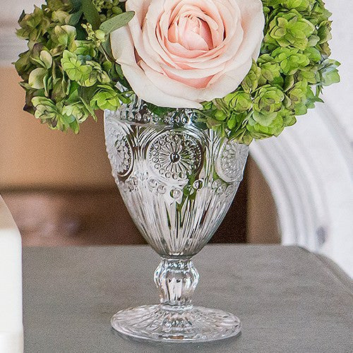 Vintage Pressed Glass Wedding Party Goblet - Pink, Blue, Clear or Grey
