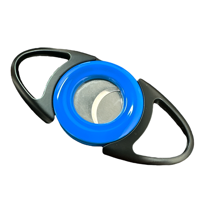 Visol Bullseye Blue Double Guillotine Cigar Cutter