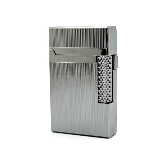 Visol Hubbard Brushed Stripes Soft Flame and Torch Flame Flint Lighter - Chrome