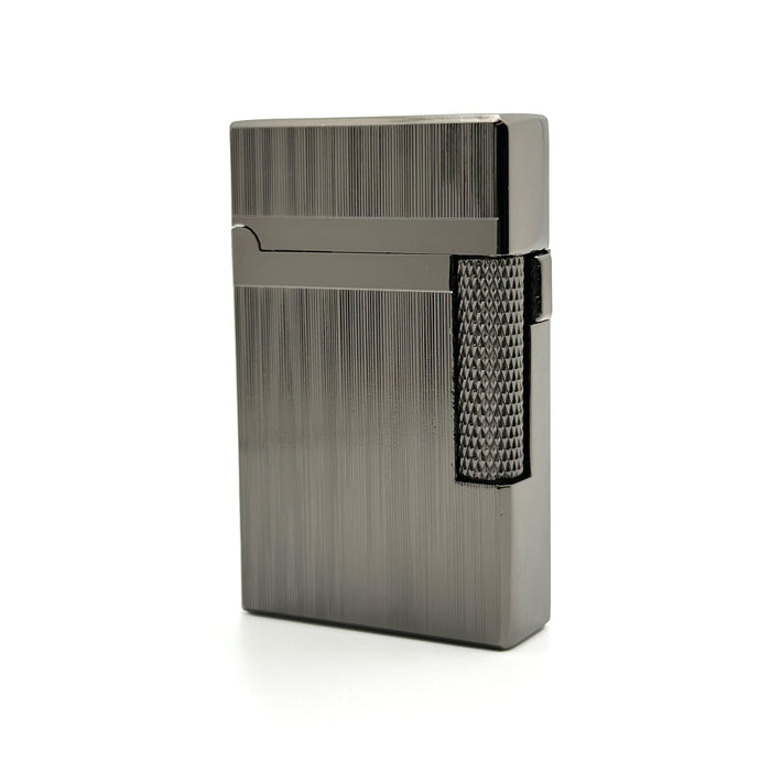 Visol Hubbard Brushed Stripes Soft Flame and Torch Flame Flint Lighter - Gunmetal