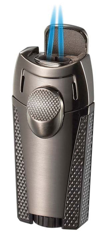 Visol Meru Dual Torch Cigar Lighter - Gun Metal
