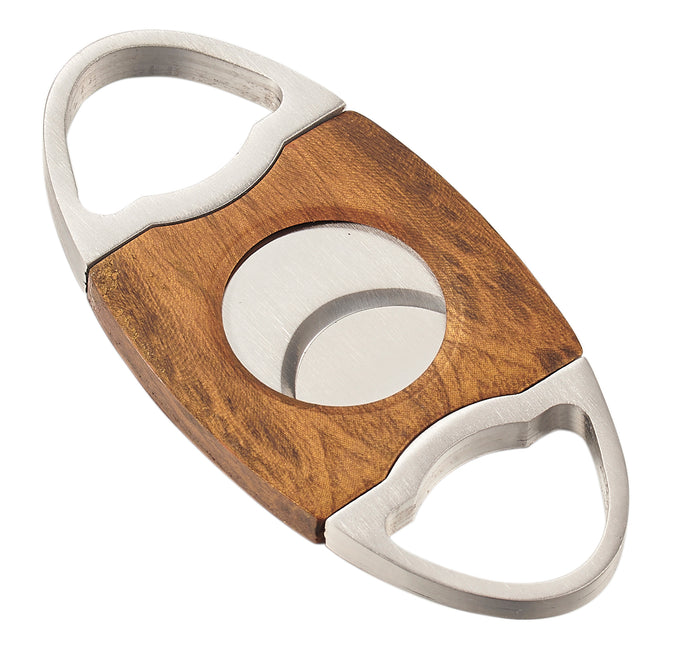 Visol Perfecto Wood and Stainless Steel Double Guillotine Cigar Cut