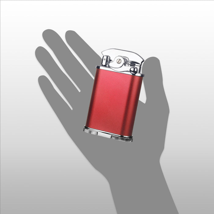 Visol Retro Butane Torch Lighter Triple Flame Refillable Gas Lighter, Built-in Cutter, Detachable Poker and Windproof Adjustable Flame Lighter - Red & Chrome
