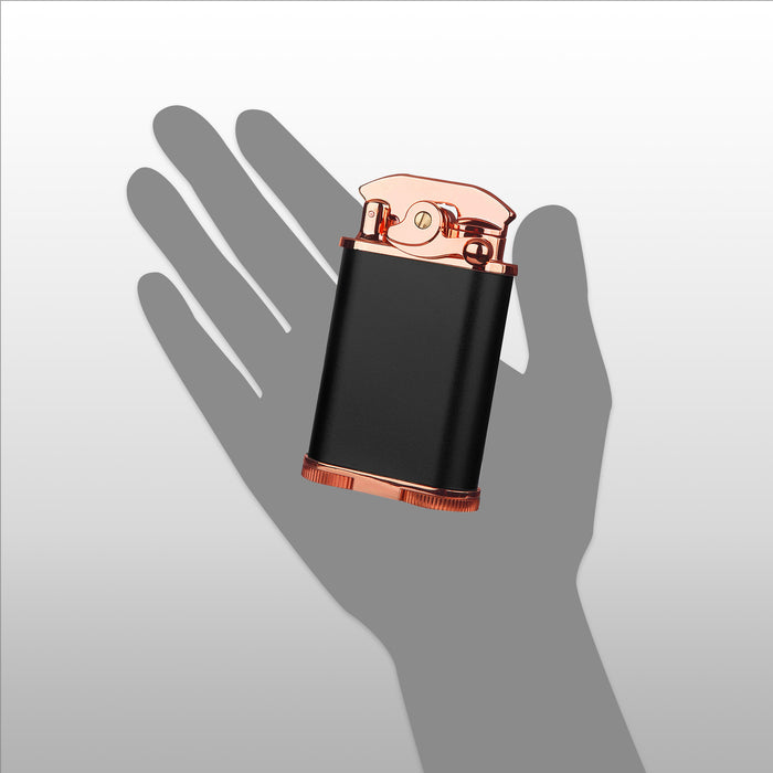 Visol Retro Butane Torch Lighter Triple Flame Refillable Gas Lighter, Built-in Cutter, Detachable Poker and Windproof Adjustable Flame Lighter - Black & Rose Gold