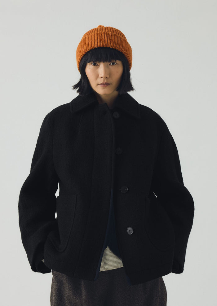 Waffle Stitch Wool Beanie | Apricot