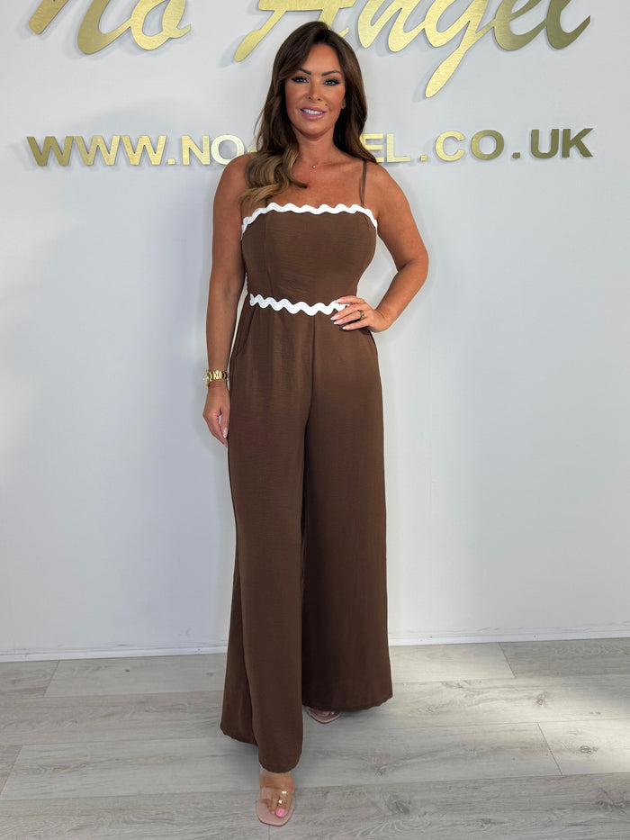 Wavey Trim Spaghetti Strap Jumpsuit (6 Colours)
