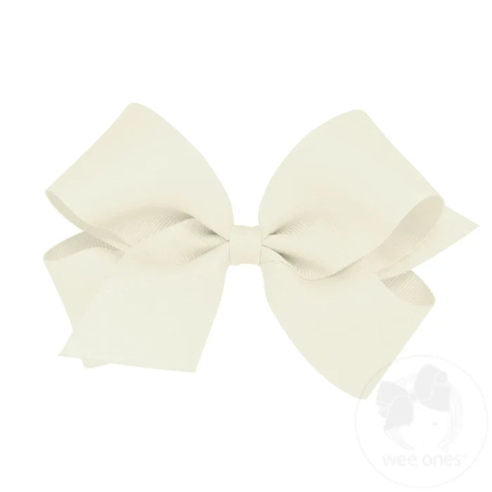 Wee Ones Bows - Medium - Grosgrain Antique White