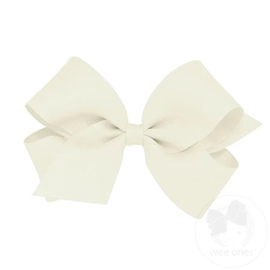 Wee Ones Bows - Medium - Grosgrain Antique White