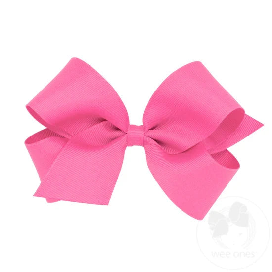 Wee Ones Bows - Medium - Hot Pink Grosgrain