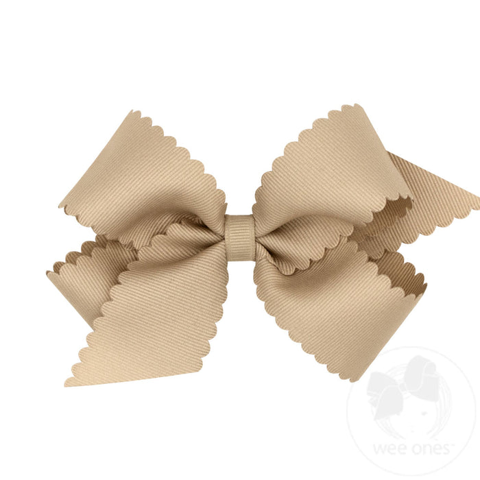 Wee Ones Bows - Medium - Scalloped Oatmeal