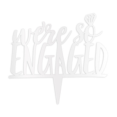 We're So Engaged Acrylic Wedding Cake Bridal Shower Topper
