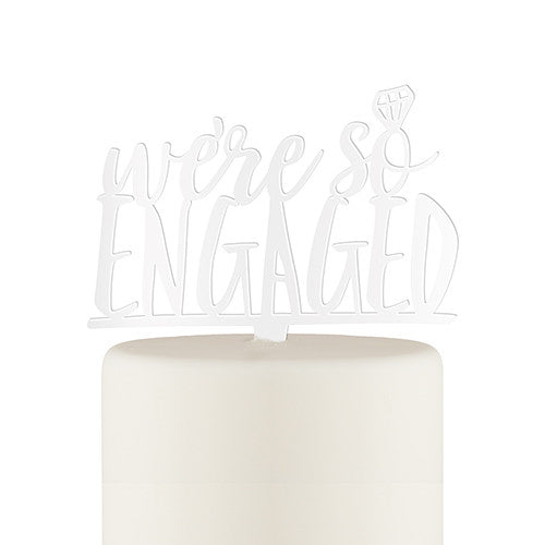 We're So Engaged Acrylic Wedding Cake Bridal Shower Topper