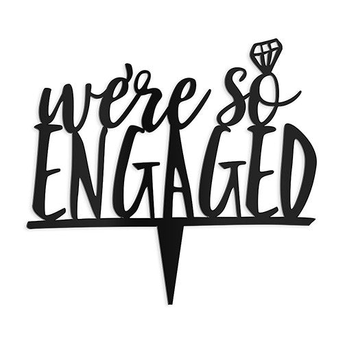 We're So Engaged Acrylic Wedding Cake Bridal Shower Topper
