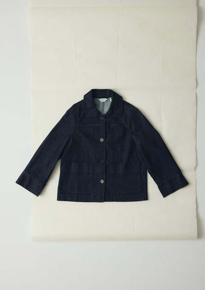 Wide Sleeve Organic Indigo Denim Jacket | Indigo