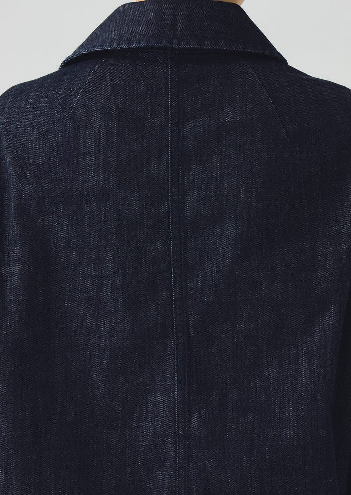 Wide Sleeve Organic Indigo Denim Jacket | Indigo