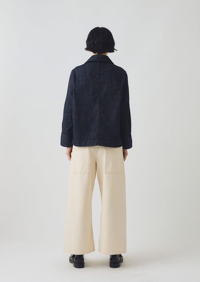 Wide Sleeve Organic Indigo Denim Jacket | Indigo