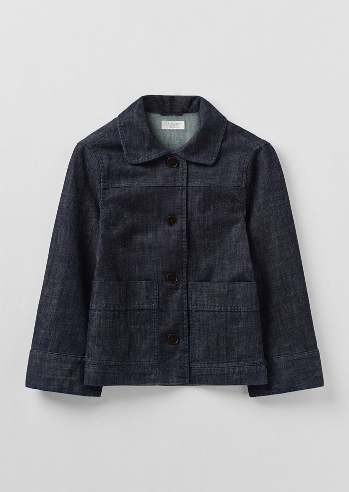 Wide Sleeve Organic Indigo Denim Jacket | Indigo