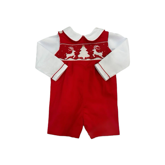 Winter Reindeer Handsmocked Boy 2-Pc Jon-Jon