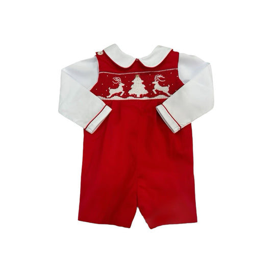 Winter Reindeer Handsmocked Boy 2-Pc Jon-Jon