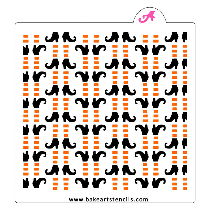 Witchy Witch Feet Pattern Stencil Set bakeartstencil