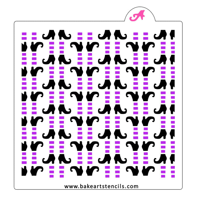 Witchy Witch Feet Pattern Stencil Set bakeartstencil