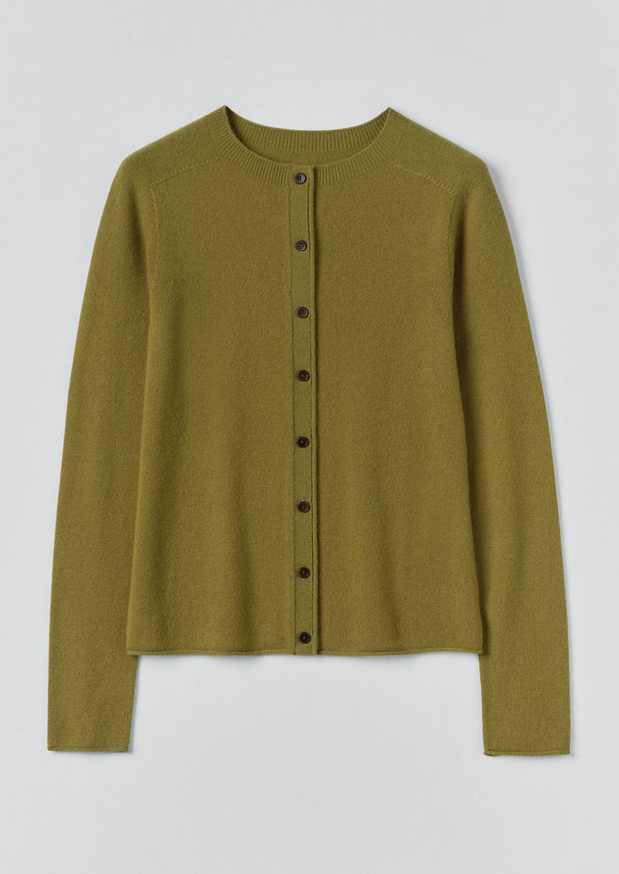 Wool Cashmere Neat Cardigan | Pear