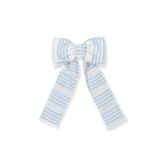 XL Stripes Light blue and white Bow